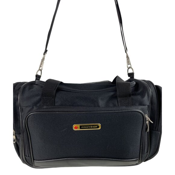 Protege Large Black Collapsible Sport Travel Gym Duffle Bag Shoulder Strap - Picture 2 of 13